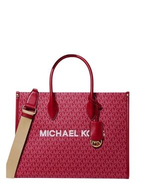 Michael Kors Mirella Large Signature Tote Bag in Cherry Red
